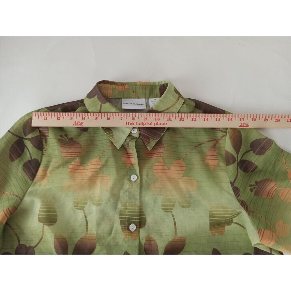 Alfred Dunner SZ 16 Women’s Light Weight Over Blouse Top Fall Floral 3/4 Sleeve - Picture 4 of 10